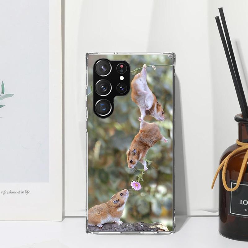 Cute Lovely Pet Hamster Phone Case For Samsung Galaxy S25 S24 S23 S22 Ultra S21 FE S20 Plus S10 + S10E Art Fundas Back Cover S24