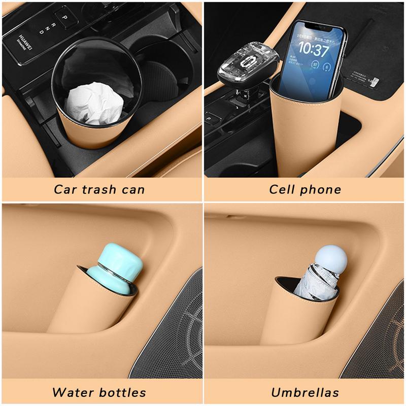 Car Trash Cup Leakproof Automobile Garbage Bucket Door Pocket Garbage Bin Multipurpose Small Trash Can For Car Studio And Home