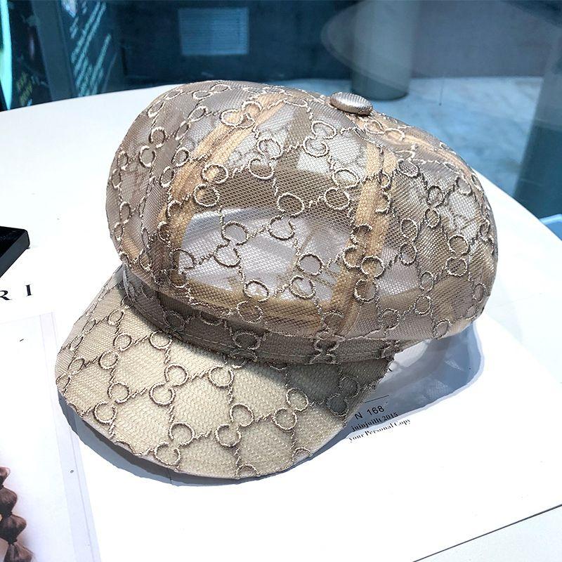 

Новая шляпа из органзы Star Anis, женская ажурная сетка, тонкая шляпа от солнца, женская летняя защита от солнца, дышащий берет ONE SIZE хаки