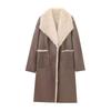 Women's clothing European and American temperament versatile long wear extended fur integrated coat coat on both sides 6318262
