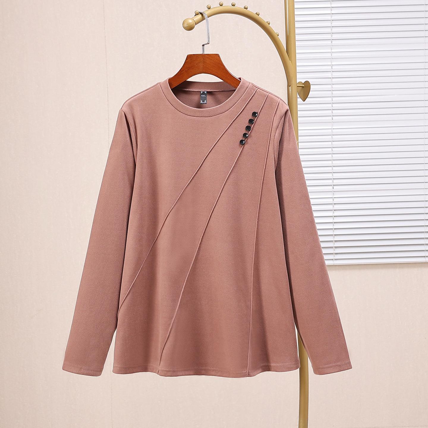 

Plus Size Women s Fleece Thickened Winter Base Layer Shirt - Slimming, Warm & Loose Fit T-Shirt 8XL (210-250 jin)