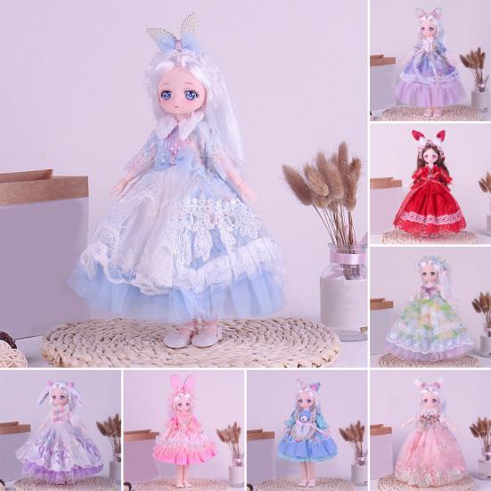 30CM 1/6 Ball Jointed Doll with Clothes Princess Lolita Dress BJD Doll Collectable Posable Action Figure Dress Up Doll Toy Girls Birthday Gift
