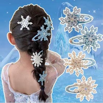 2 pezzi nuova principessa carina fiocco di neve forcelle per ragazze copricapo per bambini fermagli per capelli fermagli per capelli accessori per capelli