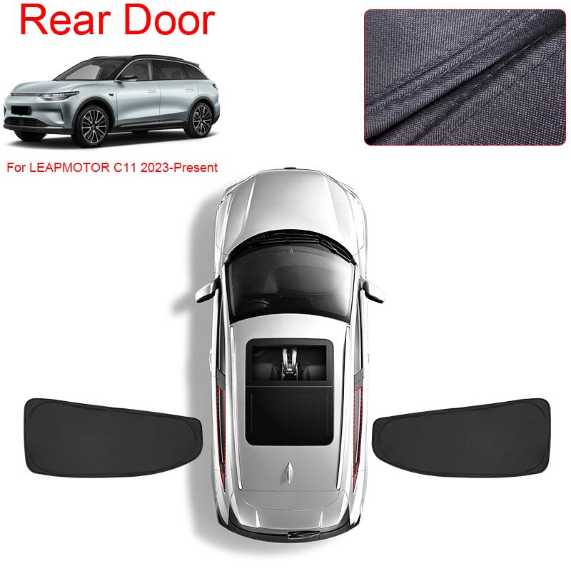 Car Black Window Privacy Sunshade For LEAPMOTOR C11 2023-Present Auto Anti-UV Heat Insulation Protect Cover Interior Accessory