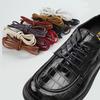 1Pair Cotton Waxed Shoelaces Men's Black Waxing Business Leather Shoelaces Boots Leather Boots Round Shoe Rope Linen Fine Laces