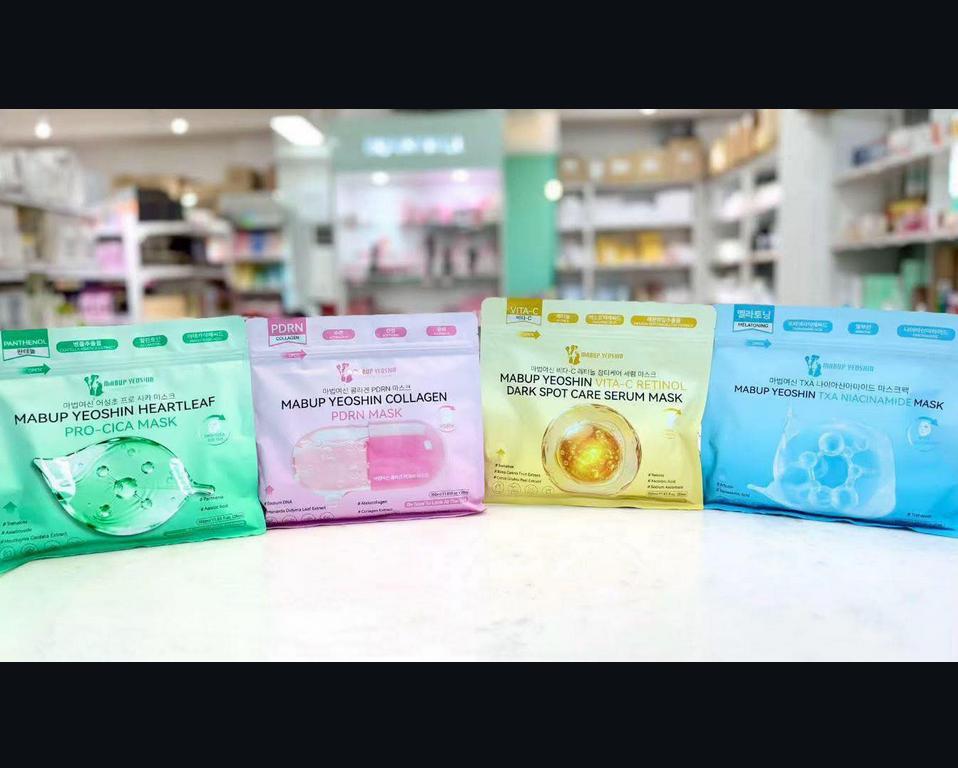 Mabup Yeoshin Mask 20ea 4 Types / Collagen PDRN/ TXA Niacinamide/ Vita-C Retinol/ Heartleaf Pro-Cica/ Moisturizing, Korean Cosmetics, Kbeauty