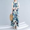 Women's Literary Loose Sleeveless Midi Dress - Summer 2025 Print