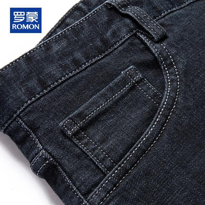 ROMON Men's Straight Leg Micro-Stretch Denim Jeans
