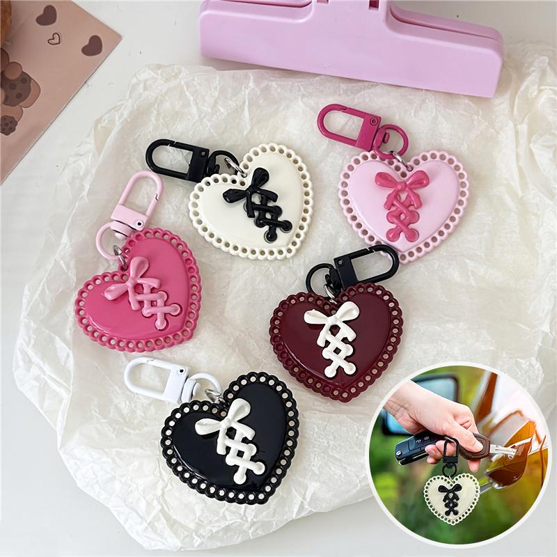 

1Pc/5Pcs Personal Key Couple Gift Acrylic Keychain Charm Sweet Wind Love Bow Keychain Holiday Gift Bag Accessories Car Decoration