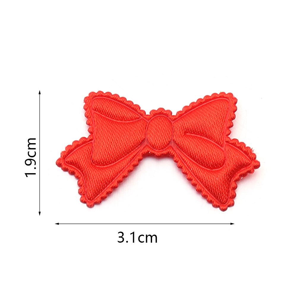 50pcs/lot 19x31mm Fabric Sponge Bow Patches Colorful Bows Flower Appliques For Sewing Clothing DIY Wedding Party Decoration