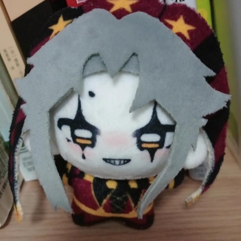 10cm Harlequin Cotton Doll Plush Keychain Handmade Stuffed Toy Bag Charm Creative Holiday Gift Decoration
