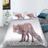 Quilt Cover, Pillowcase Two Or Three-Piece Set, Polyester Fox 3D Digital Printing