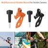 Flexible Silicone Mount for DJI Pocket 3/Osmo Action 5 Pro/4/3/Insta360 Ace Pro 13 - Adjustable Strap Bracket with Secure Clamp,