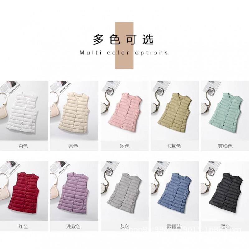Womens Lightweight Down Vest Short Puffer Sleeveless Warm Inner Layer Winter Casual Wear