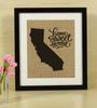 Darling Souvenir Home Sweet Home Burlap Print Wall Decor California State Map Housewarming Gift Idea-Burlap Print Only