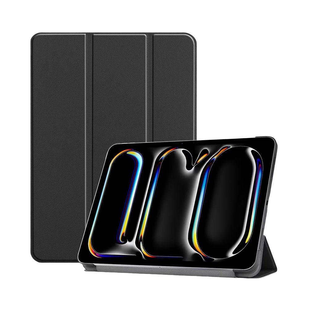 

Новый тонкий чехол-подставка Trifold с функцией автоматического пробуждения/сна, вертикальная подставка, полностью защитный чехол с магнитным покрытием для iPad Pro 13 дюймов (2024) чёрный