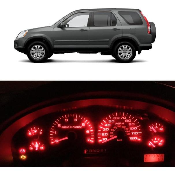 WLJH High Bright White Trument Cluster Panel Speedometer Gauge Tachometer 12V Full LED Light Package Kits for Honda CRV CR-V 2002-2006,Pack of 12