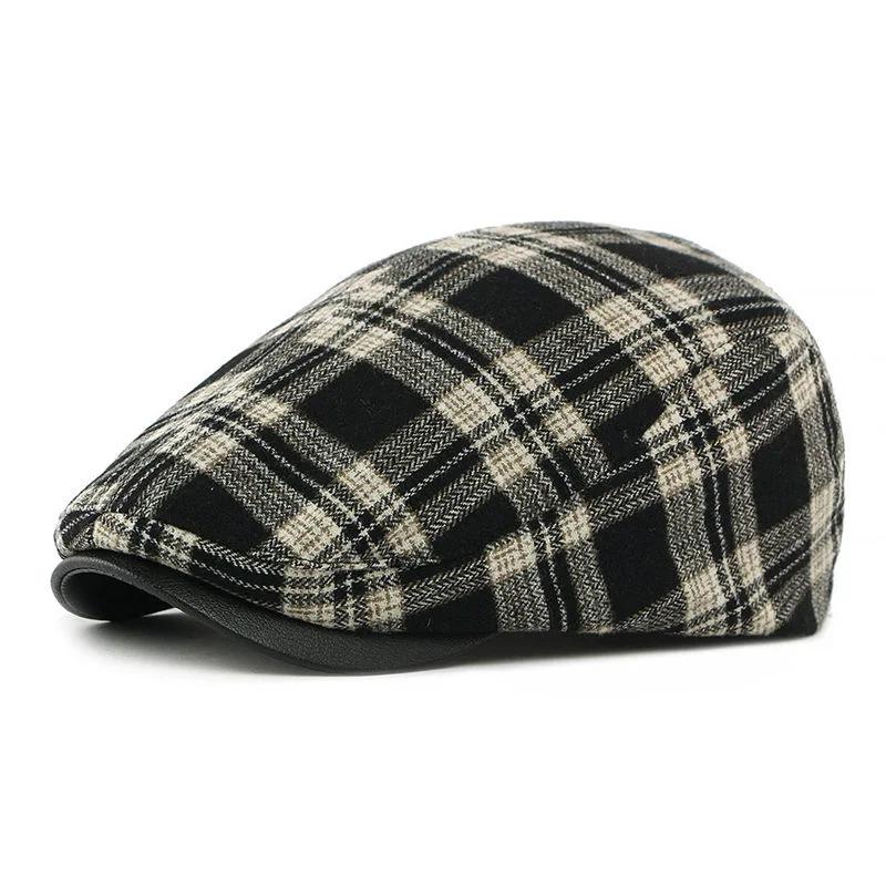 LDSLYJR Winter Polyester Print Warm Newsboy Caps Men Flat Cap Women Painter Beret Hats 152
