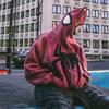 Y2K Spider-Man Embroidered Hoodie Women Oversized Streetwear Sweatshirt With Zipper Detail 2026