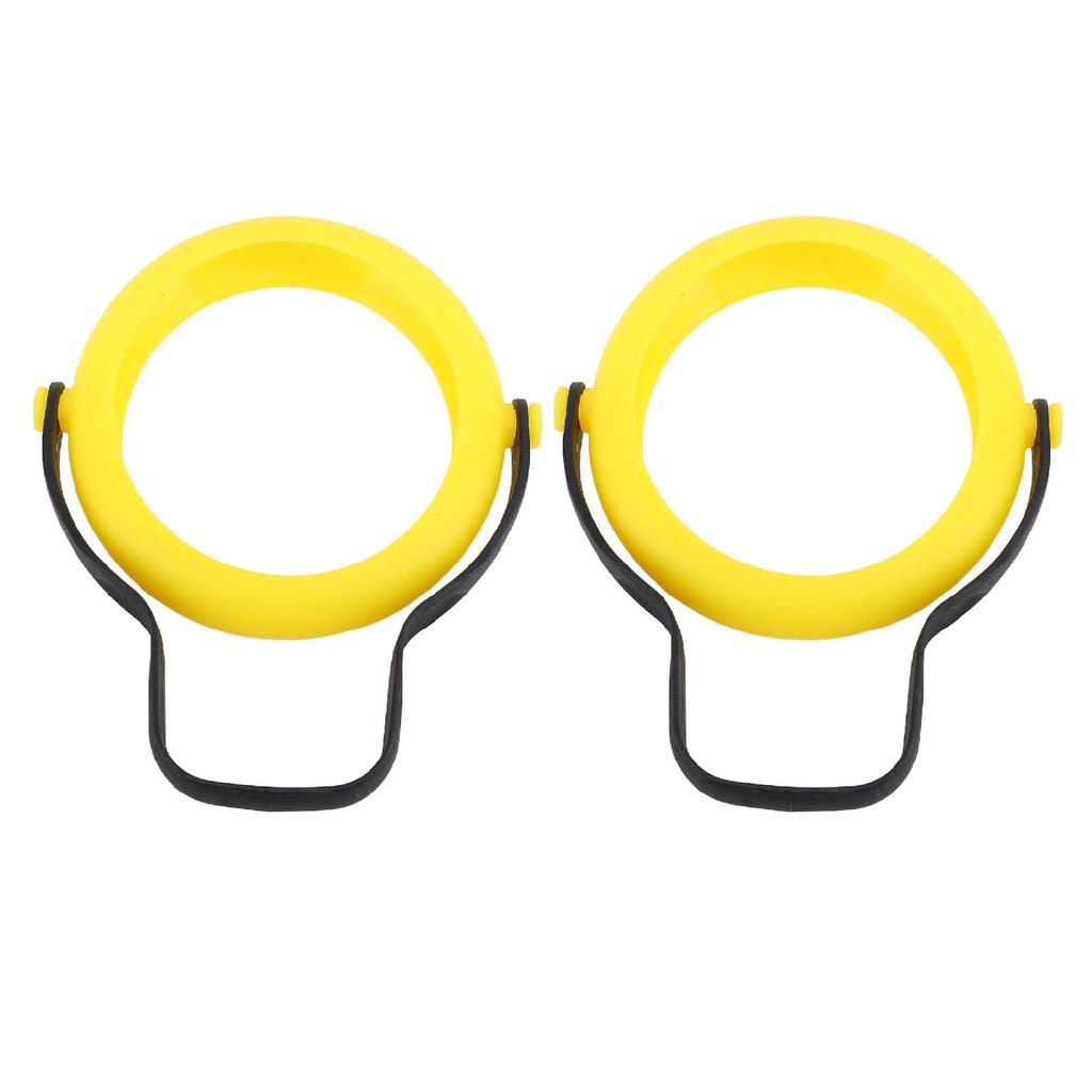 2 Pcs Silicone Egg Ring Heat Resistant Nylon Handle Dishwasher Safe Non Stick Round Egg Shaper