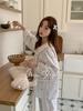 Double yarn crew neck lace cartoon small fresh Layla garden series long sleeves trousers Yi Tian Zi