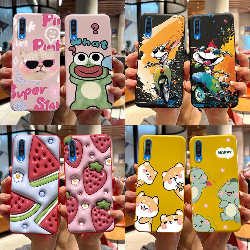 For Samsung A50 A50S A30S Case Cartoon Soft Liquid Silicone Full Protection Phone Back Cover For Galaxy A 50 50S 30S Funda Shell