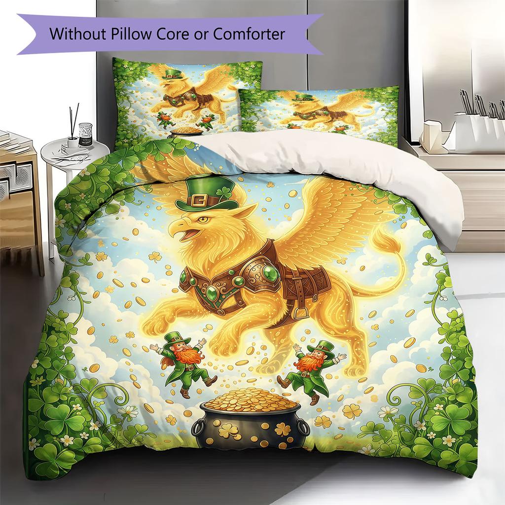 Greenorg Anisms Pattern Bedding Quilt Set Quilt Cover Pillowcase Home Decoration Birthday Gift (1 * Duvet Cover + 2 * Pillowcase, Without Core)