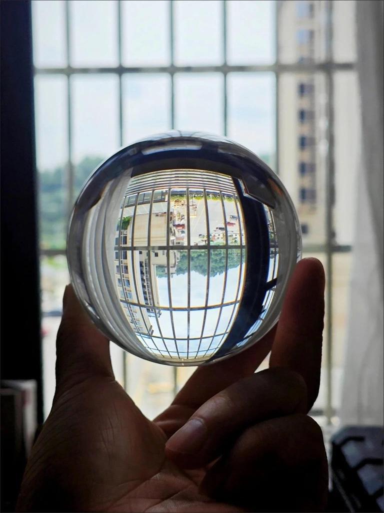 Transparent White Crystal Ball Ornament - Perfect High-End Gift for Home, Office, or Living Room Decor
