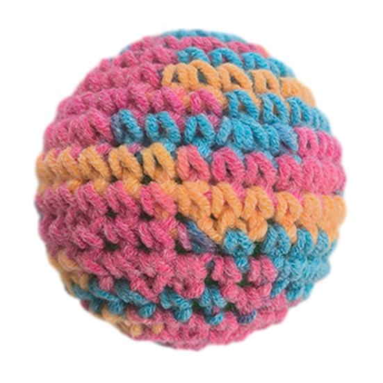 

Cat Crocheted Ball Handmade Toy Ball with Colorful Cat Bell Soft Cat C