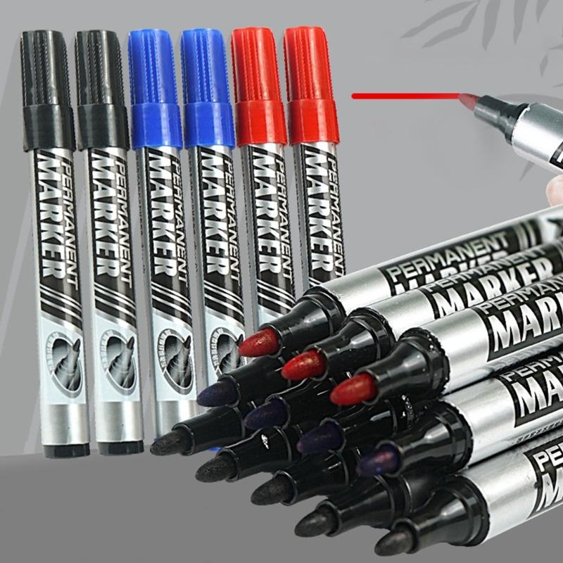 12Pcs Heavy Duty Oil Based Markers Water Resistant Permanent Marker 0.7mm Tip For Industrial Packaging Disc Labeling