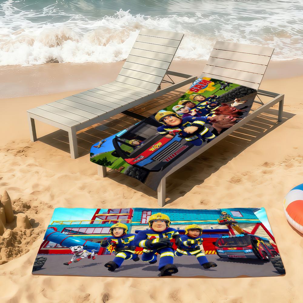 soft Beach Towels cool Trip swim art funny Pool bathing Towel Gym Spa f-F-Firemans home kid Decor Gift cartoon Holiday s-Sams