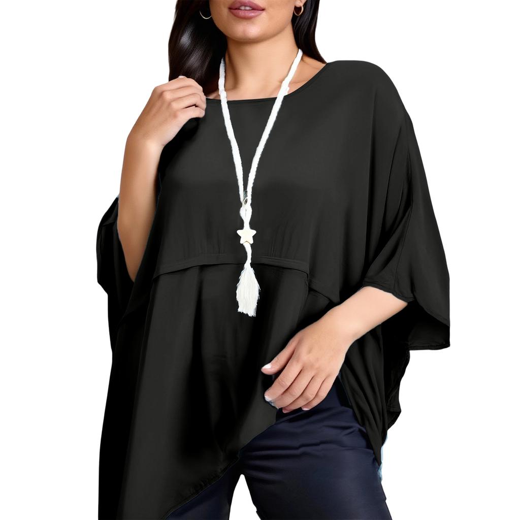 Women's Fashionable Three,quarter Sleeves Elegant Commuting And Casual Top