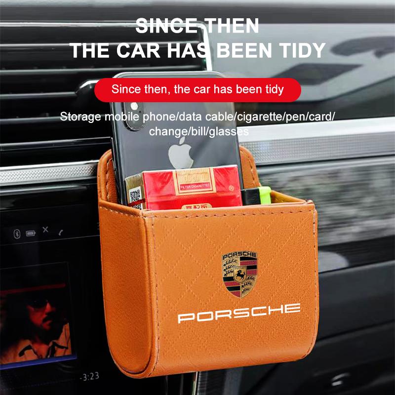 Car Air Outlet Storage Box Phone Glasses Organizer Car Goods For Porsche Boxster Cayenne Panamera Macan Cayman 911 918 996 917 991