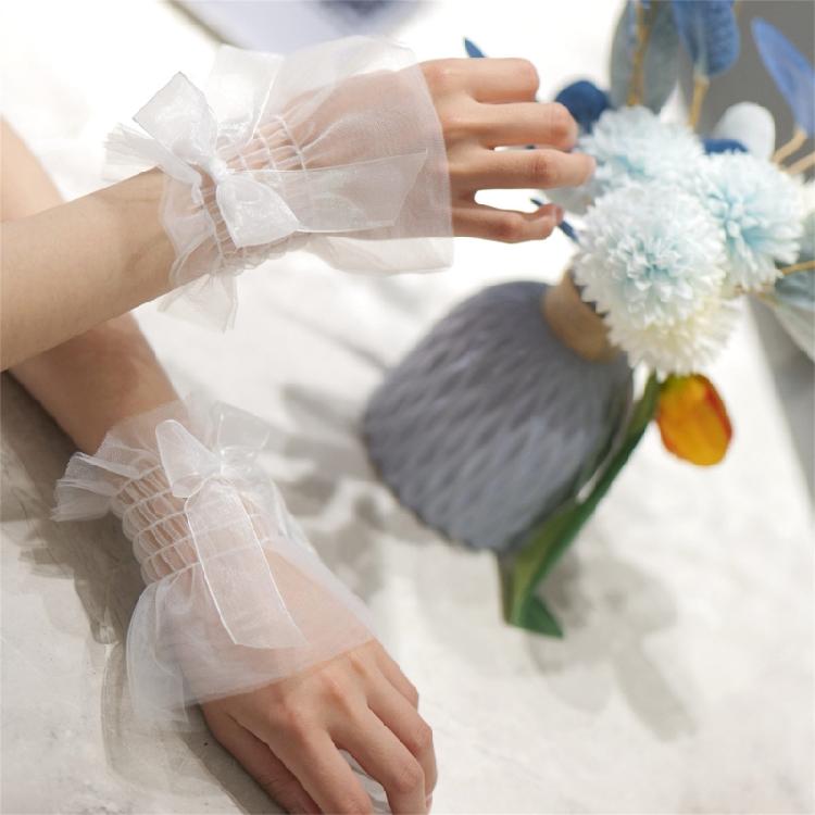 Damen Schleife Ausgestellte Falsche Ärmel Abnehmbare Falsche Manschetten Handgelenk Falsche Ärmel