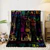 Colorful Peace and Love Text Art Blanket Flannel blanket for bedroom, living room, sofa, and nap sofas.