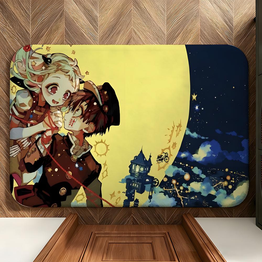 Anime Toilet-Bound H-Hanako-kun Floor Mat Soft Flannel Floor Mat Suitable for Entryways, Living Rooms, Bedrooms, and Bathrooms