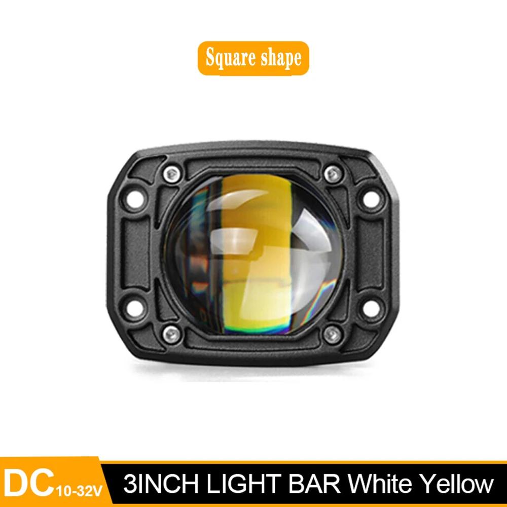 For Jeep Car Truck Off Road 4x4 12V 24V Driving Work lamp 6000K White 3500K Yellow Fog Lights Flush Mount 8D Lens LED work Light