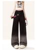 Gradient Side-Zip High-Waist Wide-Leg Jeans for Women - Autumn Collection