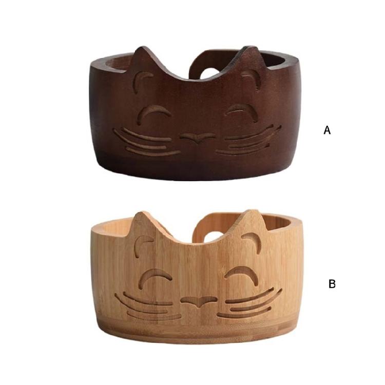 Cats Shape Yarn Bowl Round Knitting Bowl Practical Wool Holder Large Yarn Storage Crochet Bowl for Knitting Crocheting