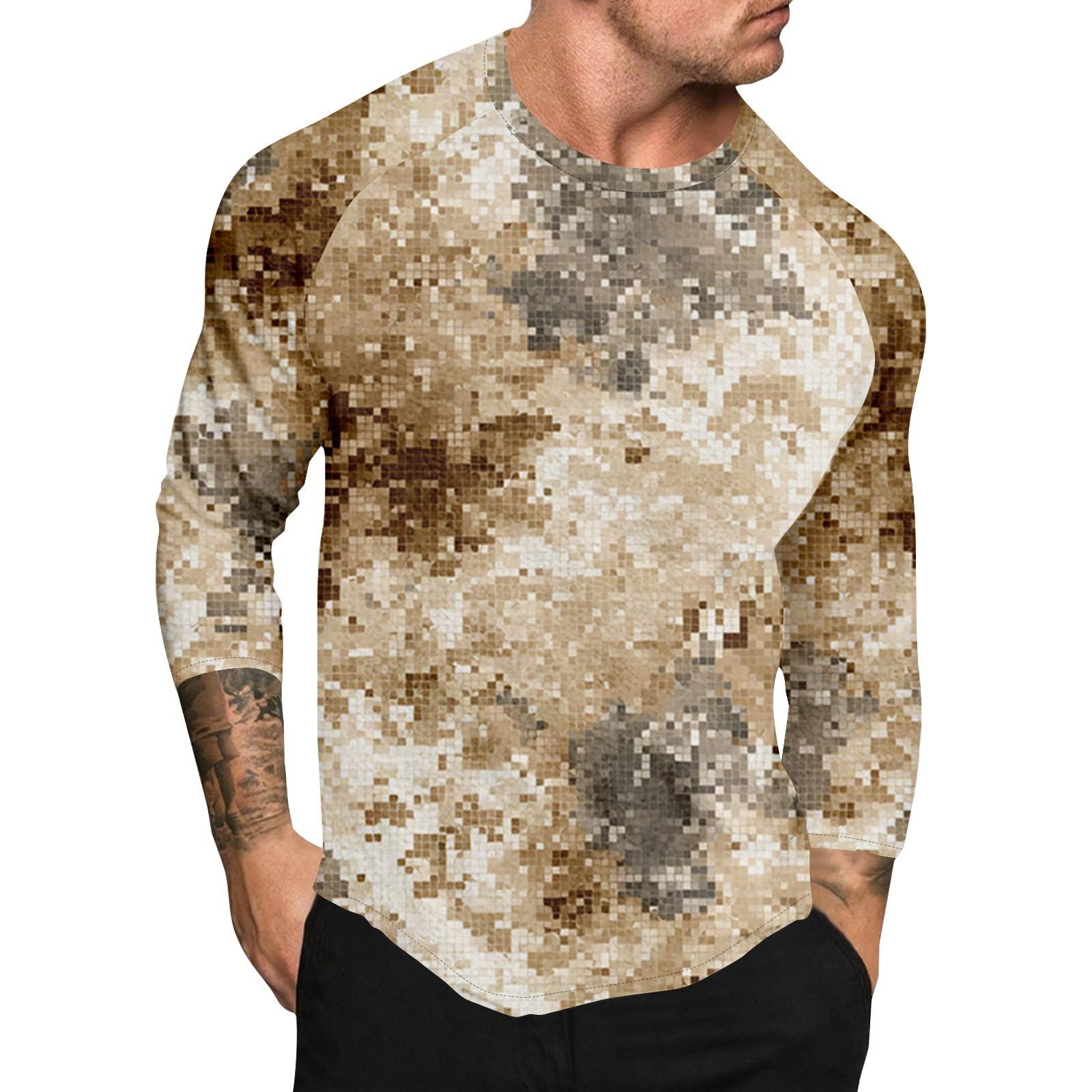 

Camouflage Style Printed Raglan Sleeves Men s Short Sleeved Top S