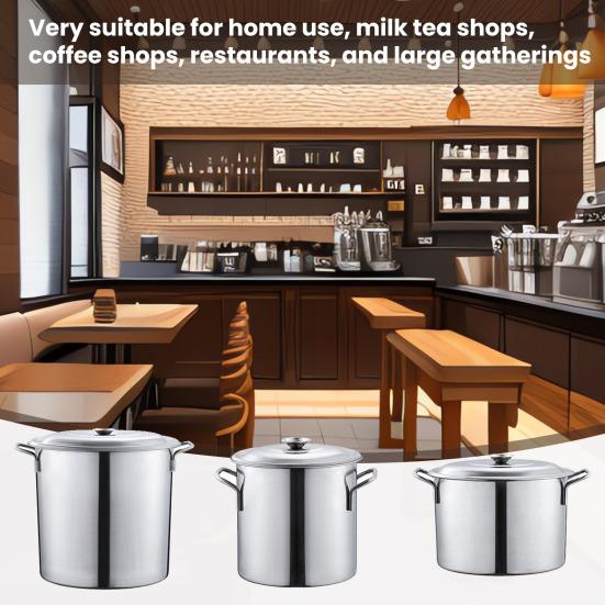 Stainless Steel Soup Pot with Lid Large Commercial Cooking Pot for Soup Stew Seafood Multifunctional Induction Cooker