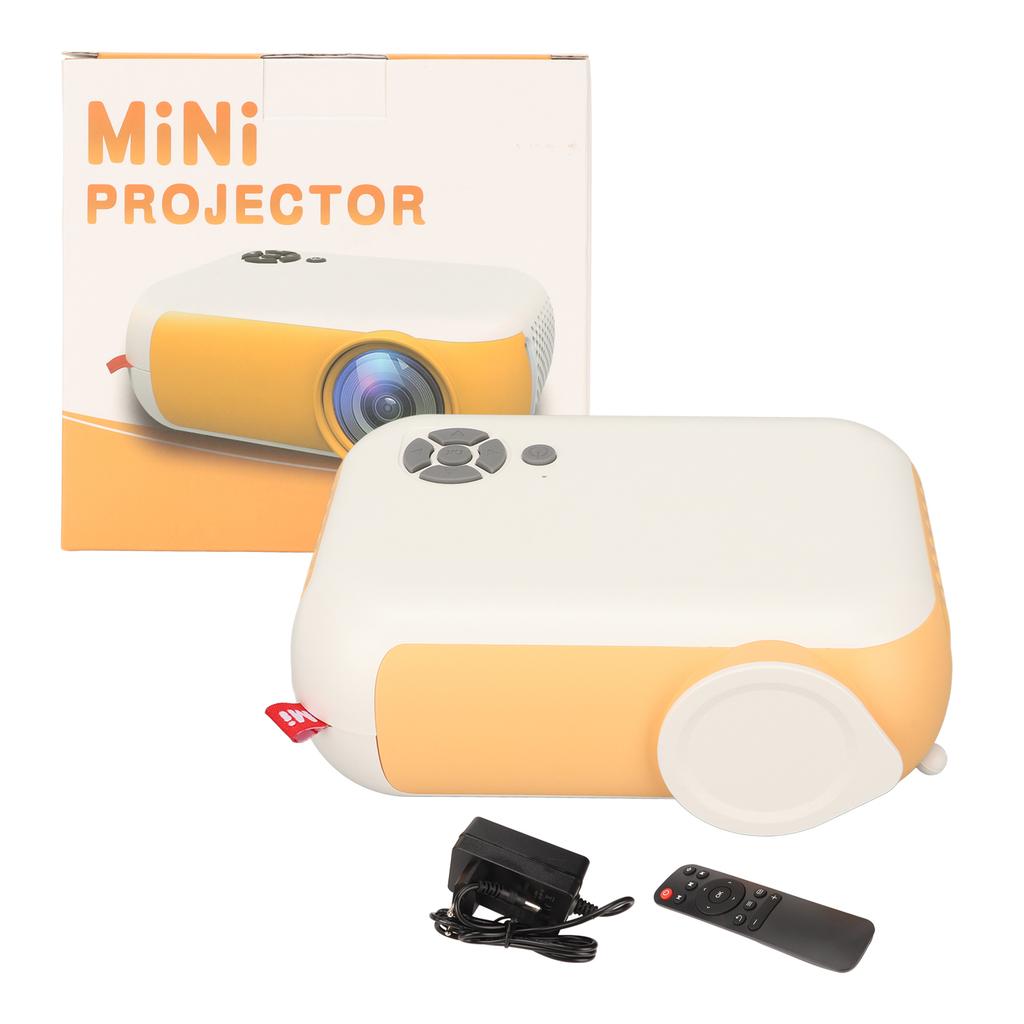 Mini Projector HD 1920x1080 Resolution Projection Distance 0.5 To 3.3M Yellow Portable Projector for Home 100‑240v EU