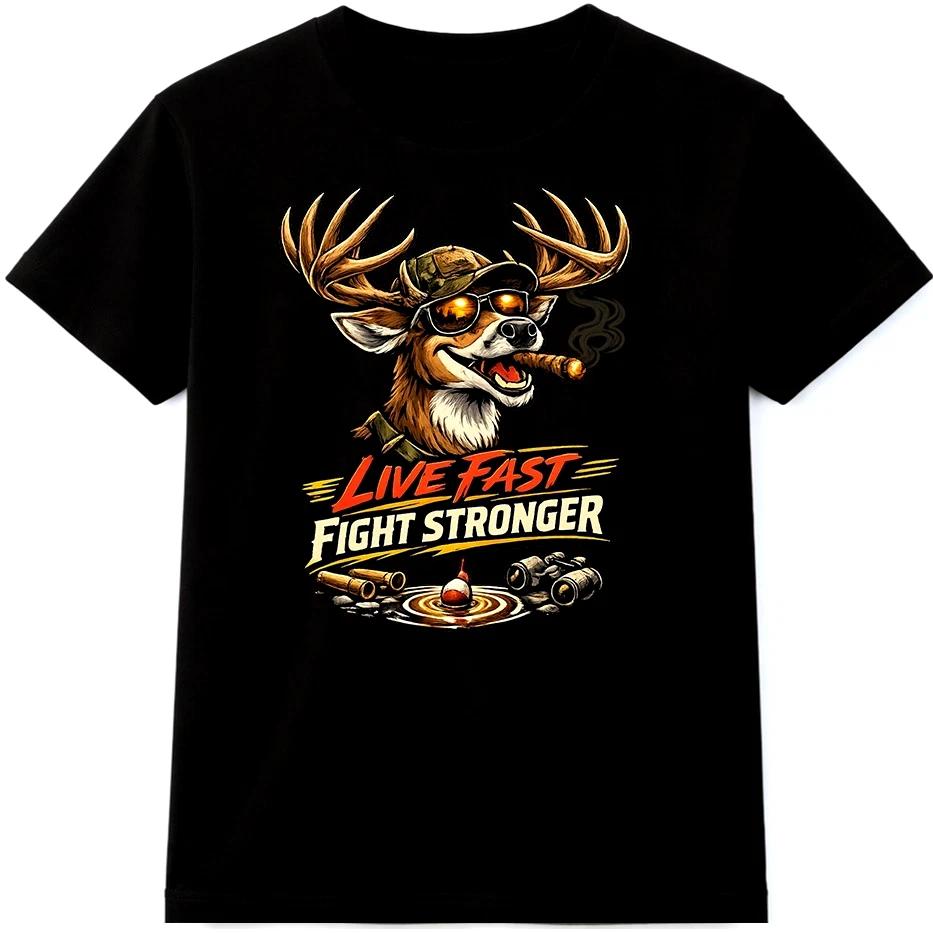 Deer Hunting T Shirt Live Fast Buck Hunter Outdoor Graphic Camo Gift tee XXXL