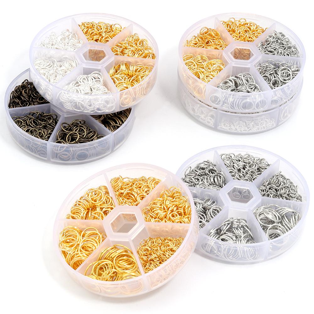 1 Schachtel 4/5/6/8/10/12mm Metall Offene Biegeringe Eisen Sprengringe O-Ring Verbinder Für Schmuckherstellung DIY Armband Halskette Ohrringe