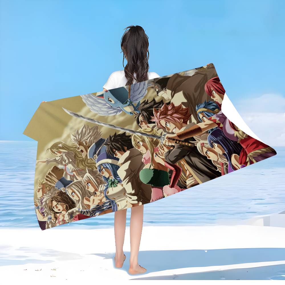 Fantasy Anime F-Fairy T-Tail Big Microfiber Beach Towels Quick Dry Towel Sand Beach Towels Pool Towel for Travel Swim Pool Yoga