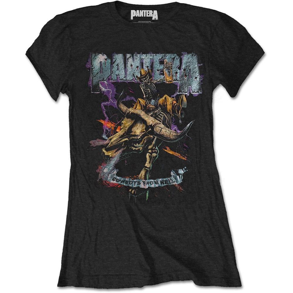 Pantera Vintage Rider Ladies Junior Black T-shirt