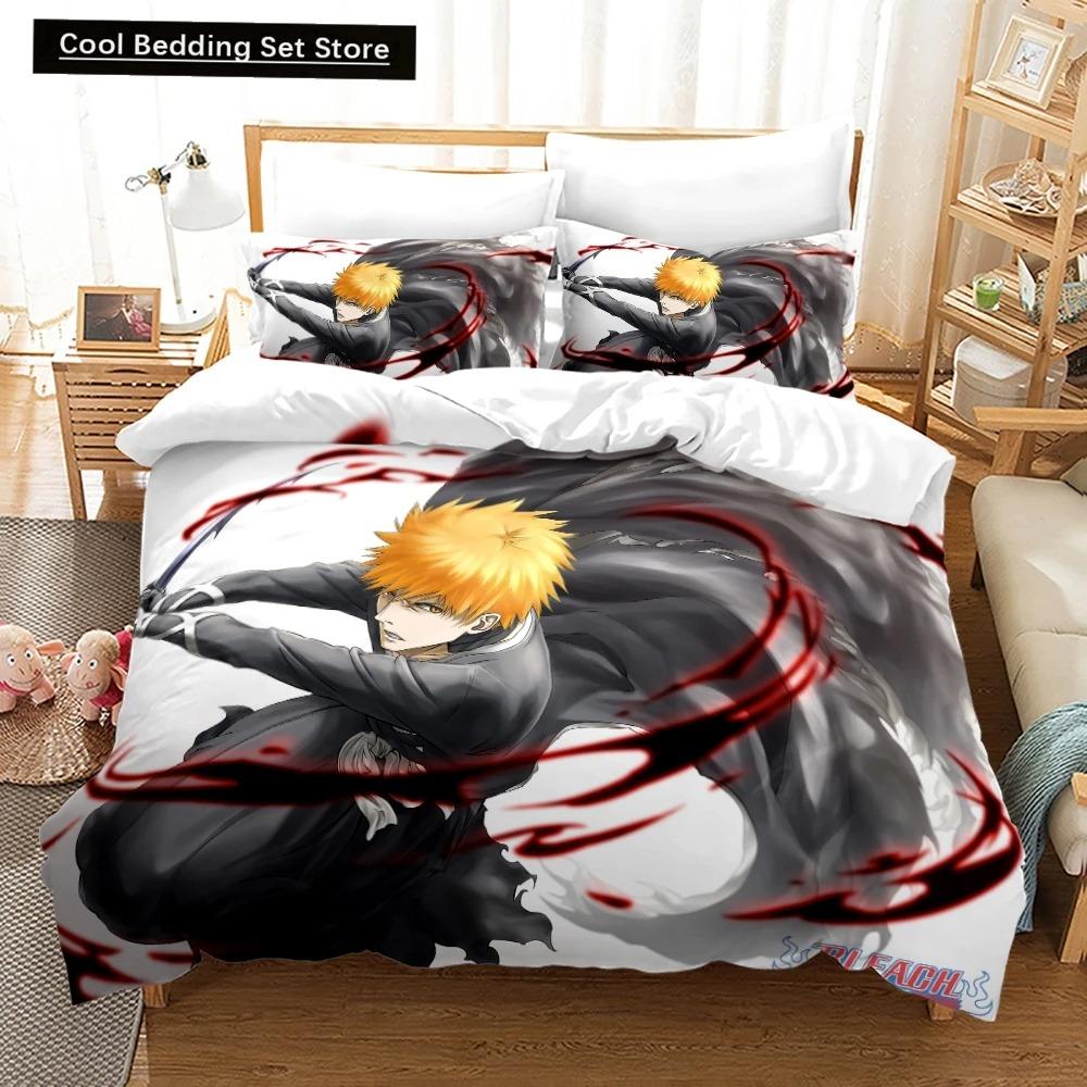 NEW Bleach Academia Anime Duvet Cover Set with Pillow Covers Polyester Teens Kids Bedding Set Full Queen King Size Bed Linen