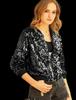 Allegra K Women's Christmas Stadium Jacket, Sequined, Shiny, Long Sleeve, Zipper Detail, Short Length, Black, Size L