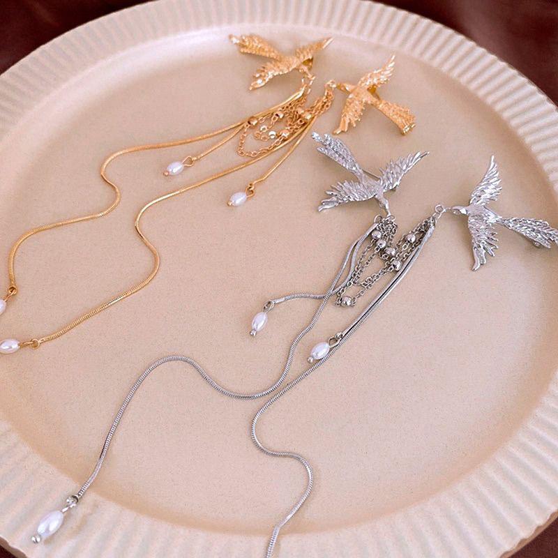 Chinese Style Fire Phoenix Brooch Pins Delicate Long Fringe Brooches For Women Men Animal Bird Corsage Clothes Accessories Gifts