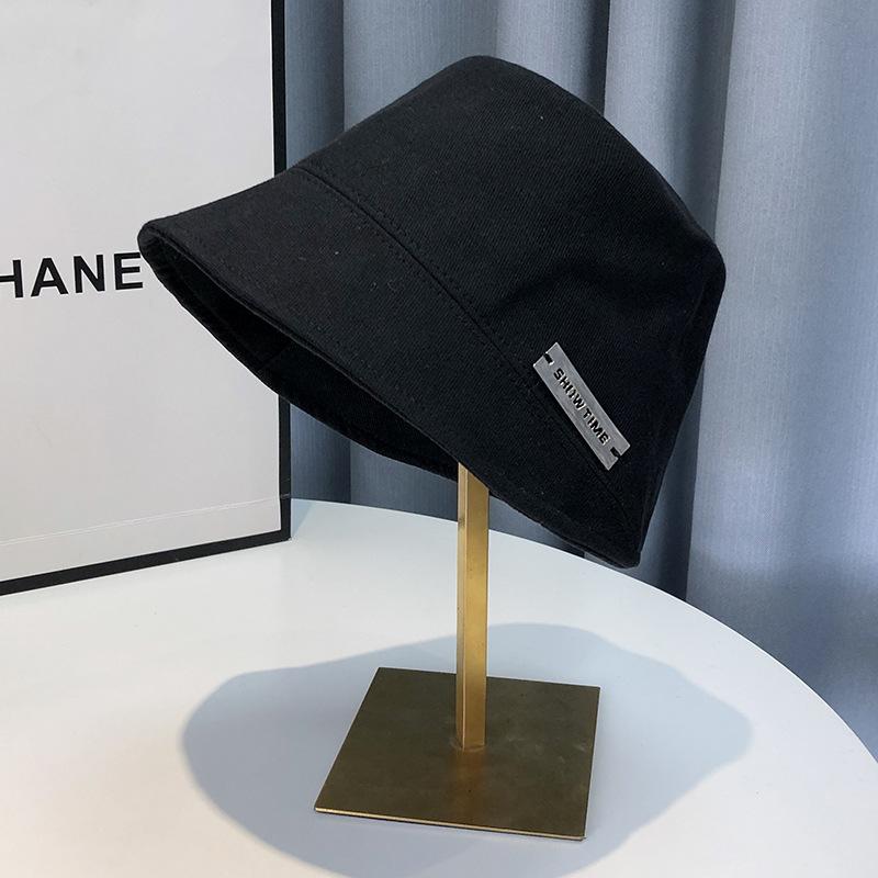 

Рыбацкая шляпа детская 2024 новая летняя простая шляпа-ведро с козырьком от солнца для лица Интернет знаменитость черная шляпа-тазик прилив Adjustable чёрный